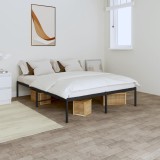 vidaXL Cadru pat metalic, negru, 140x190 cm