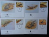 Congo-WWF,FDC Crocodili-set complet