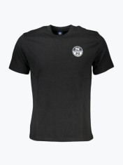 Tricou barbati cu decolteu la baza gatului si logo negru (Marime: M) foto