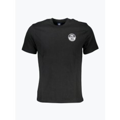 Tricou barbati cu decolteu la baza gatului si logo negru, S