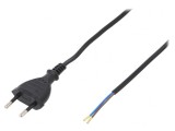 Cablu Negru PVC 5m 2x0,5mm2 CEE 7/16 2,5A