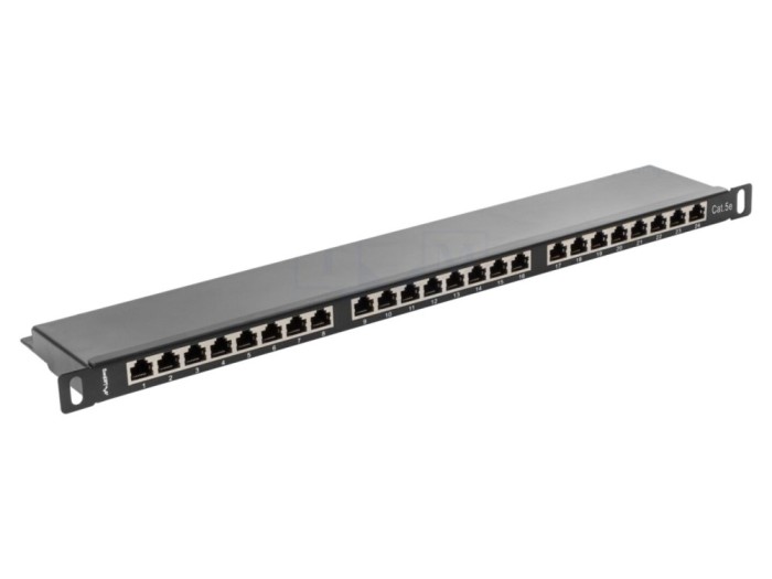 Patch Panel LANBERG 24 Porturi Cat 5e 19" Rack Negru