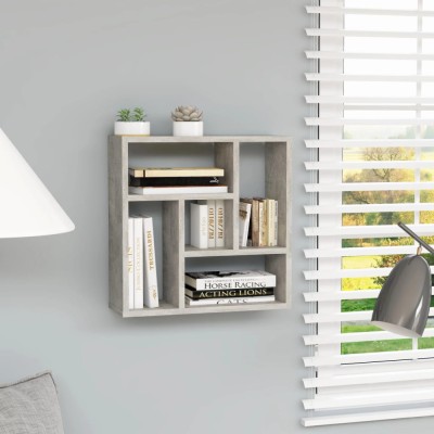 vidaXL Raft de perete, gri beton, 45,1x16x45,1 cm, lemn prelucrat 802952 foto