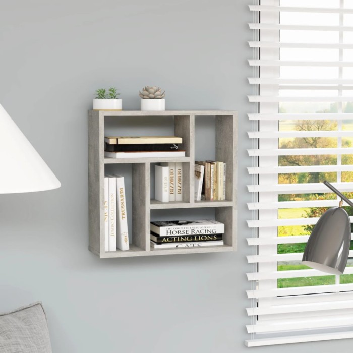 vidaXL Raft de perete, gri beton, 45,1x16x45,1 cm, lemn prelucrat 802952