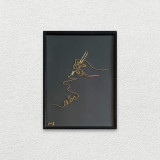 Mana care schimba destine, tablou din fir continuu de sarma placata cu aur, 19&times;25 cm