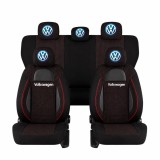Set Huse Scaune Universale Racing Negru Personalizate cu Volkswagen