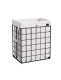 Cumpara ieftin Cos de rufe, Songmics, 90L, Alb / Negru, LCB190W01, 48 x 33 x 58 cm