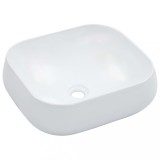 vidaXL Chiuvetă de baie, alb, 44,5x39,5x14,5 cm, ceramică