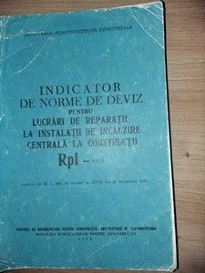 Indicator de norme de deviz pentru lucrari de reparatii la instalatii de incalzire centrala la constructii RpI foto