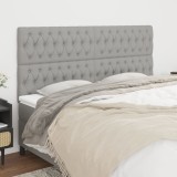 VidaXL Tăblii de pat, 4 buc, gri deschis, 100x7x78/88 cm, textil