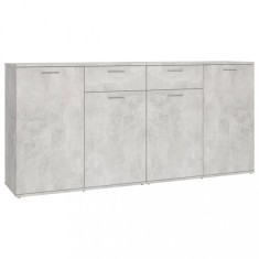Servanta, gri beton, 160x36x75 cm, lemn prelucrat
