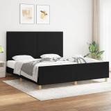 Gossi cadru de pat cu tablie, negru, 180x200 cm, textil