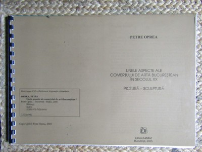 Petre Oprea - Unele aspecte ale comertului de arta bucurestean in secolul XX SEROX foto