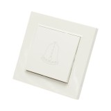 Intrerupator sonerie cu revenire alb incastrat 220V, 10AX, ABS 80x80mm