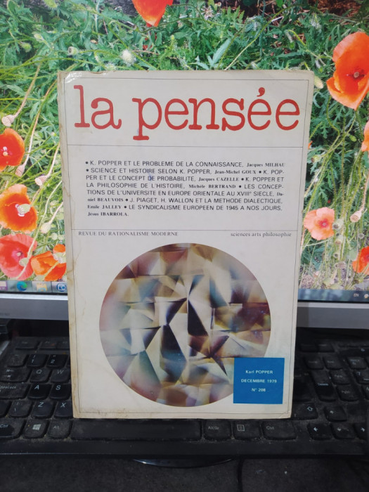 La Pensee, Revue du rationalisme moderne, Karl Popper, dec. 1979, Paris, 193