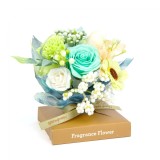 Decor cu flori artificiale - trandafir - 11 x 11 x 14 cm Best CarHome