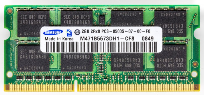 Memorie laptop MAC 2GB DDR3 2RX8 PC3-8500S-07-00-F0