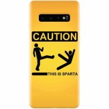 Husa silicon pentru Samsung Galaxy S10 Plus, This Is Sparta Funny Illustration