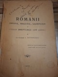 Rom&acirc;nii: Originea, trecutul, sacrificiile și drepturile lor (lipsa anexe) - Lt.-Colonel I. Antonescu