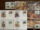 Tschad - serie 4 timbre MNH, 4 FDC, 4 maxime, fauna wwf