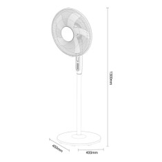 Ventilator de podea 40cm, alb, cu timer
