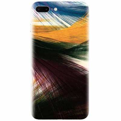 Husa silicon pentru Apple Iphone 7 Plus, Colorful Peacock Feathers foto