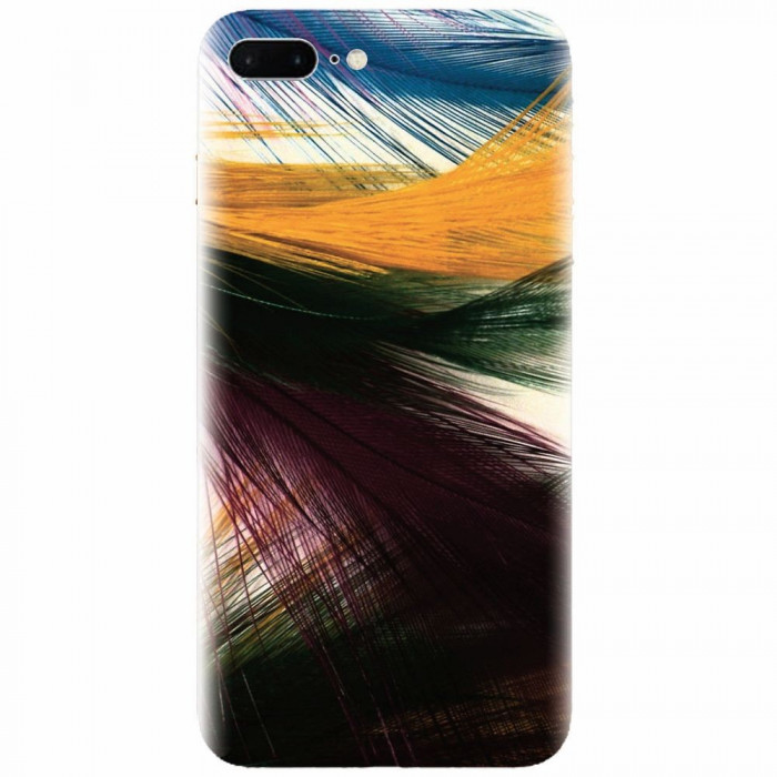 Husa silicon pentru Apple Iphone 7 Plus, Colorful Peacock Feathers