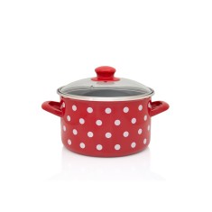Oala cu capac din sticla Tufne Metalac, email, 18cm, 3l
