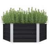 Gossi strat inaltat de gradina antracit 129x129x45 cm otel galvanizat