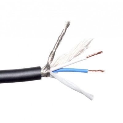 Cablu stereo profesional elSales ELS-CPM pentru microfon , diametru 6 mm , lungime 1 metru , negru foto