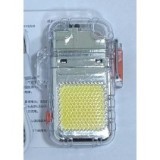 Lanterna de Buzunar cu Bricheta, Flippy, Incarcare USB-C, cu Baterie Li-Pol de 800mAh, Waterproof, Carcasa Blocabila, Silver, 7.4x4.9x1.7cm