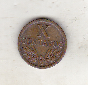 bnk mnd Portugalia 10 centavos 1954 foto