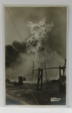 PRAHOVA , ERUPTIA UNEI SONDE , FOTOGRAFIE FORMAT CARTE POSTALA , PERIOADA INTERBELICA