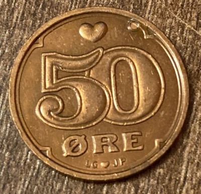 C50 - Moneda foarte veche - Danemarca - 50 ore - 2000 foto