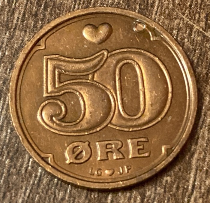 C50 - Moneda foarte veche - Danemarca - 50 ore - 2000