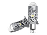 Set 2 Becuri LED H4 cu Lupa, SUPER CSP, Putere 150W si 27.000 Lumeni, Ventilator Integrat, Cu cipuri CSP 7035, 6000K Alb Rece, fara eroare de bec ars