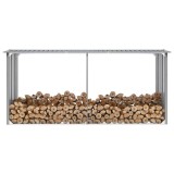 VidaXL Șopron depozitare lemne, oțel galvanizat, 330x92x153 cm, gri 44860
