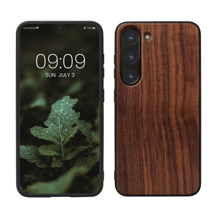 Husa kwmobile pentru Samsung Galaxy S23, Lemn, Maro, 60294.18