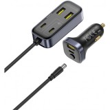 Incarcator Auto Baseus BackseatPal L1, 110W, 3A, 3 x USB-A - 3 x USB-C, Negru C00081100121-00