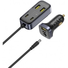 Incarcator Auto Baseus BackseatPal L1, 110W, 3A, 3 x USB-A - 3 x USB-C, Negru C00081100121-00