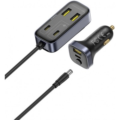 Incarcator Auto Baseus BackseatPal L1, 110W, 3A, 3 x USB-A - 3 x USB-C, Negru C00081100121-00 foto