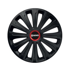 Set 4 capace roti Negre Cu Inel Rosu Trend R14 pentru gama auto Daewoo