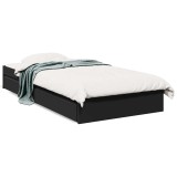 Cumpara ieftin Cadru de pat cu sertare, negru, 90x190 cm, lemn prelucrat