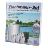 Set plosca cu 4 pahare si palnie din inox &ndash; Flachmann Set