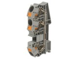 Conector termic de &icirc;mbinare pentru șine 0,5-25mm&sup2;, 3 borne, gri, tip push-in