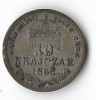 Moneda 10 krajczar 1868 K.B. - Ungaria, 1,66 g argint 0,400, Europa