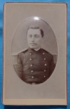 Fotografie tip CDV, Locoternent frencez in uniforma de ceremonie, sfarsit de secol XIX