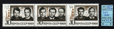 Rusia, URSS, 1969 | Zbor &amp;icirc;n grup de trei - Soiuz 6,7 şi 8 - Cosmos | MNH | aph foto