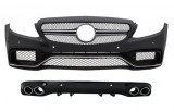 Bara Fata cu Difuzor Evacuare Dubla si Tobe Ornament Mercedes C-Class C205 A205 Coupe Cabiolet (2014-2019) C63 Design Performance AutoTuning