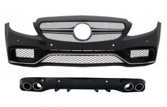 Bara Fata cu Difuzor Evacuare Dubla si Tobe Ornament Mercedes C-Class C205 A205 Coupe Cabiolet (2014-2019) C63 Design Performance AutoTuning